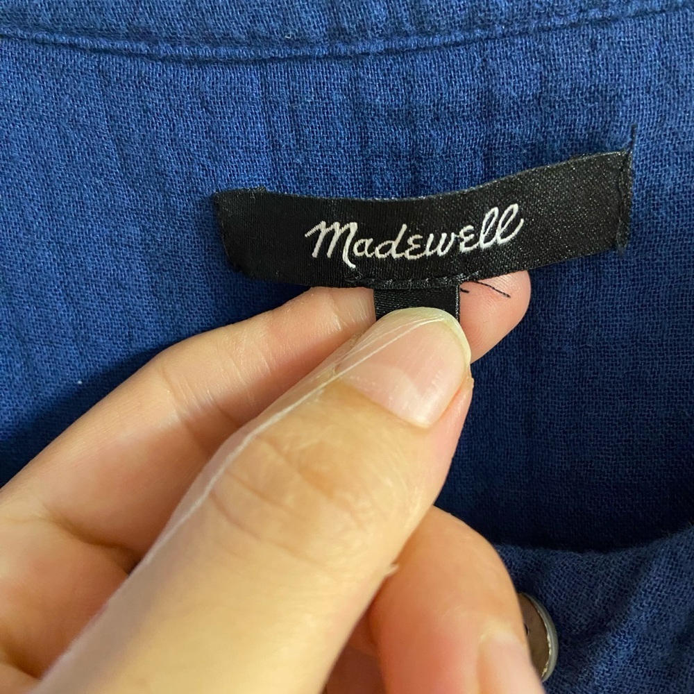 Madewell lightspun tapered leg‎ gauze navy blue jumpsuit women XS/S - Picture 9 of 10